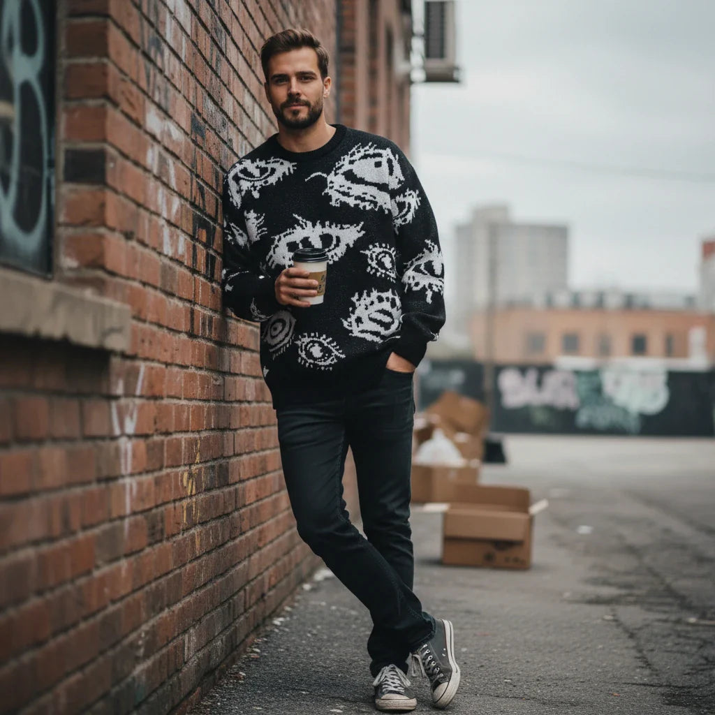Abstract Eye Pattern Sweater