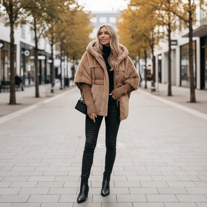 Women’s Oversized Faux-Fur Puffer Jacket