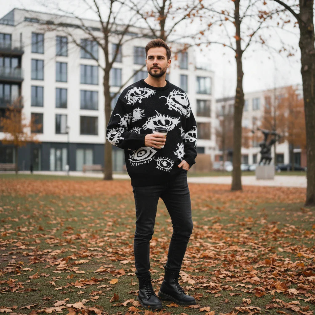 Abstract Eye Pattern Sweater