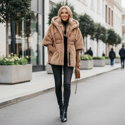 Women’s Oversized Faux-Fur Puffer Jacket