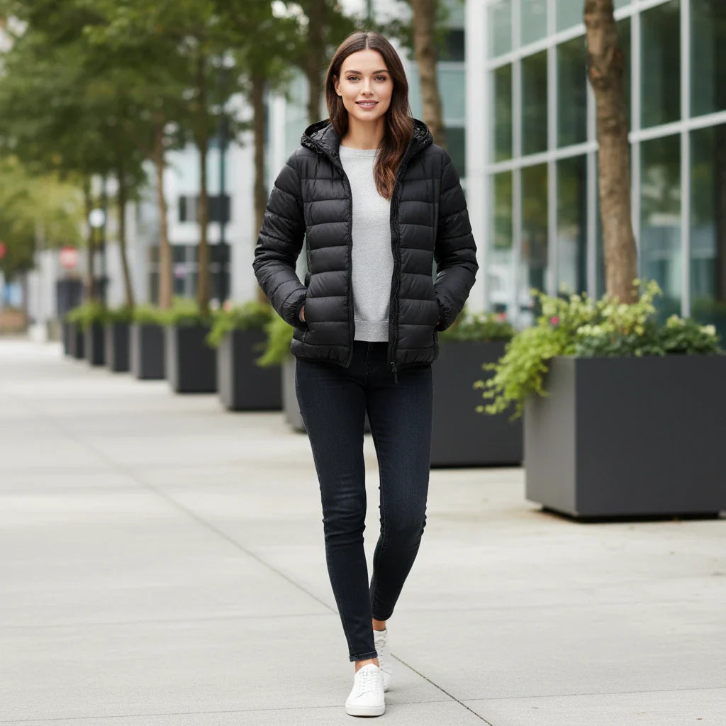 Women's Lightweight Puffer Hooded Jacket
