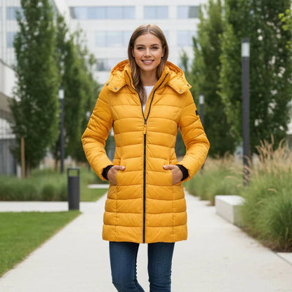 Long Quilted Winter Puffer Coat for Women