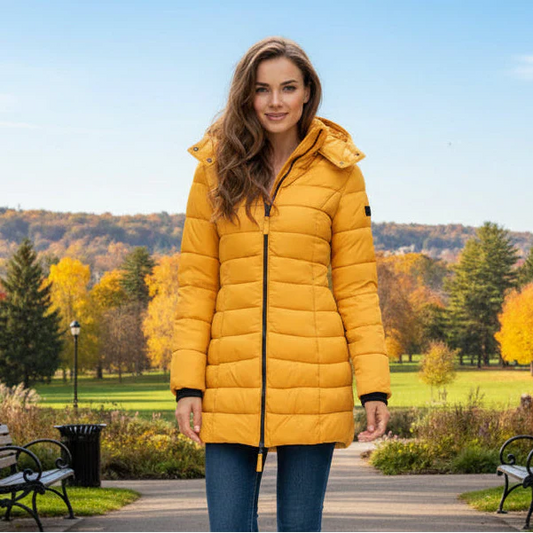 Long Quilted Winter Puffer Coat for Women