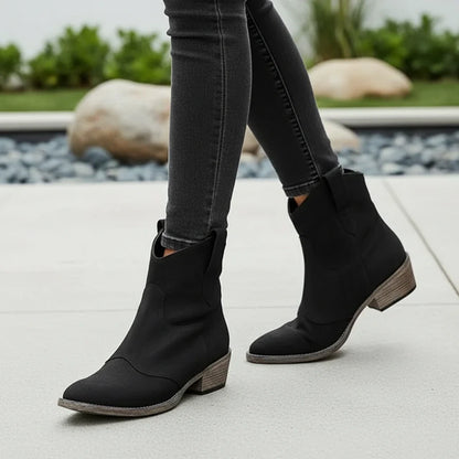 Distressed Western Ankle Boots