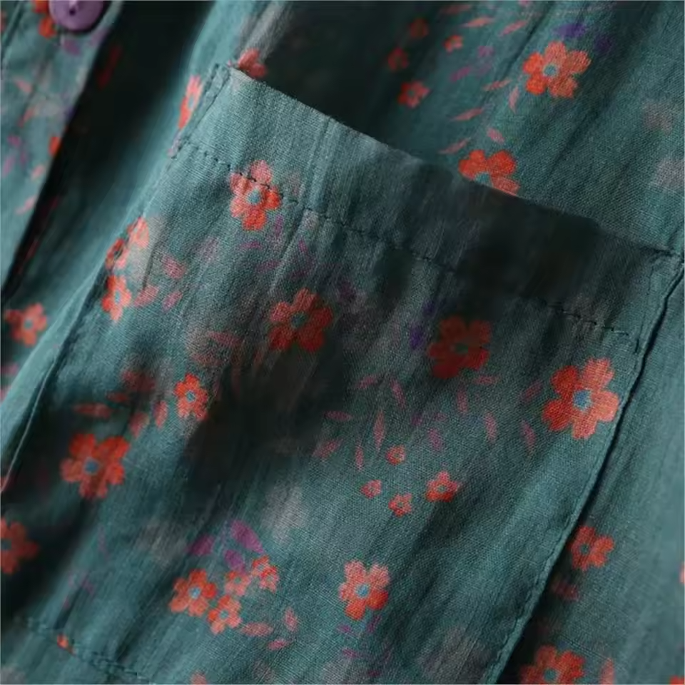 Women's Floral Half Placket Shirt