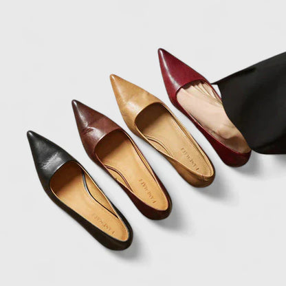 Vera Women's Pointed Toe Kitten Heels Burgundy