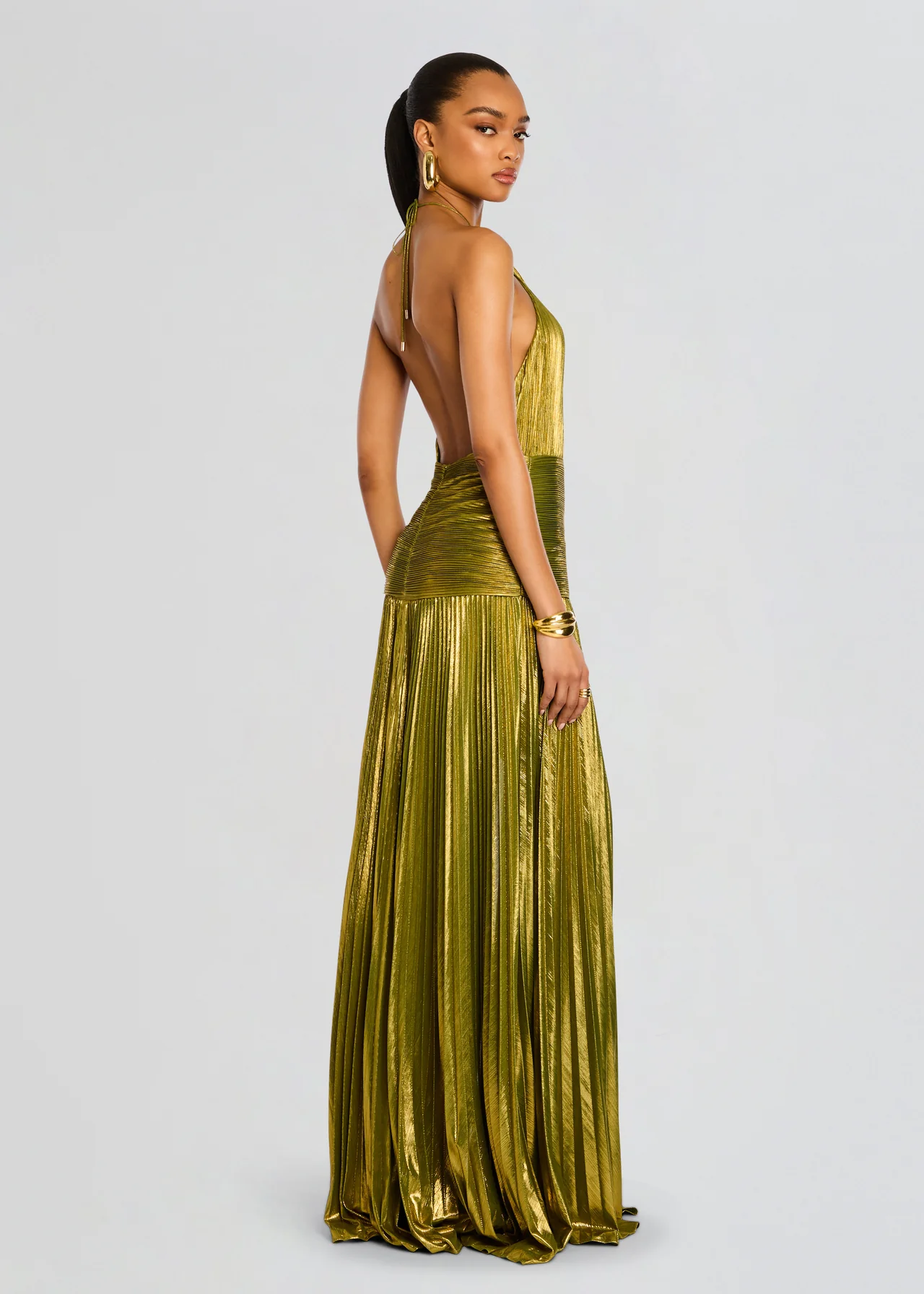 Women's Halter Neck Dress High Slit