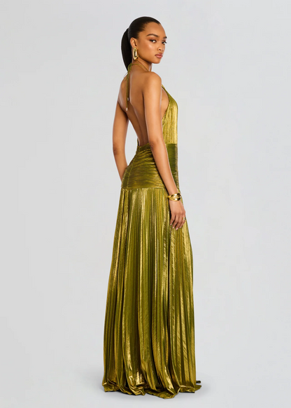 Women's Halter Neck Dress High Slit