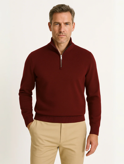 Men's Navy Blue Half-Zip Sweater