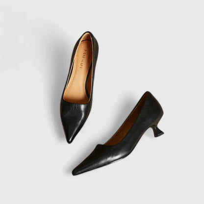 Vera Women's Pointed Toe Kitten Heels Burgundy