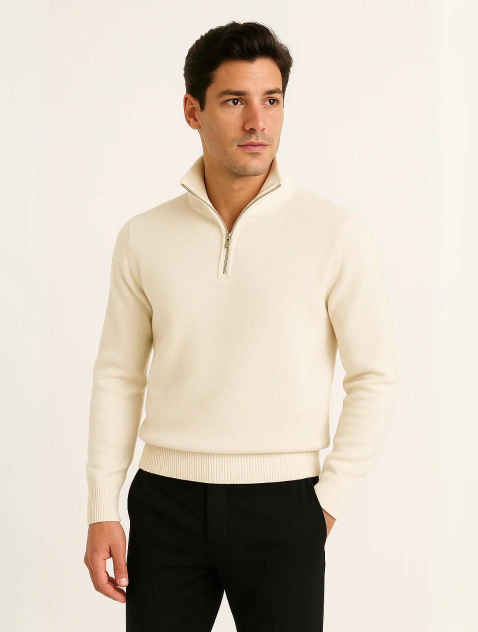 Men's Navy Blue Half-Zip Sweater