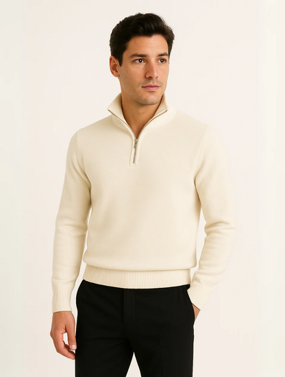 Men's Navy Blue Half-Zip Sweater