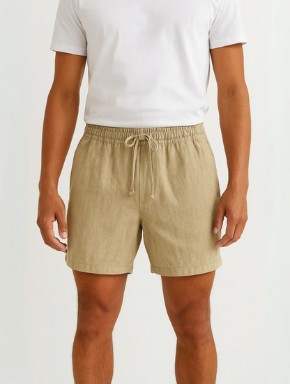 Men's Linen Beige Shorts