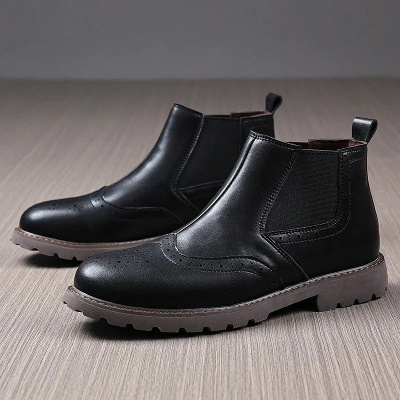 Men's Leather Chelsea Ankle Boots Brown