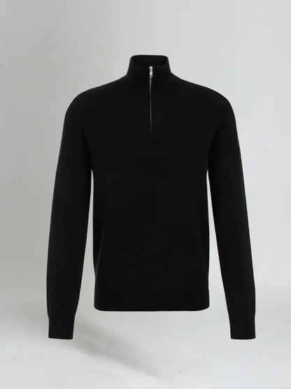 Men's Quarter Zip Sweater Wool Old Money Style