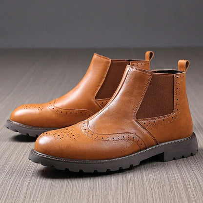 Men's Leather Chelsea Ankle Boots Brown