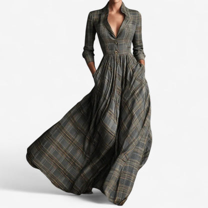 Women's Checked Dress - Fashinoza