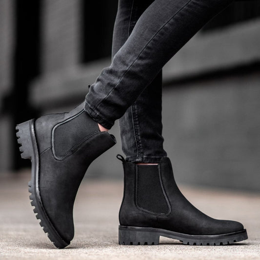 Women's Ankle Boots Chunky Lug Sole - Fashinoza