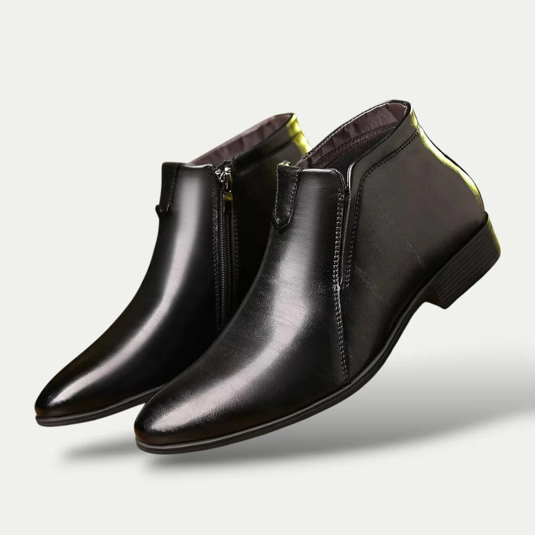 Men's Leather Ankle Boots Vintage Business Dress Shoes