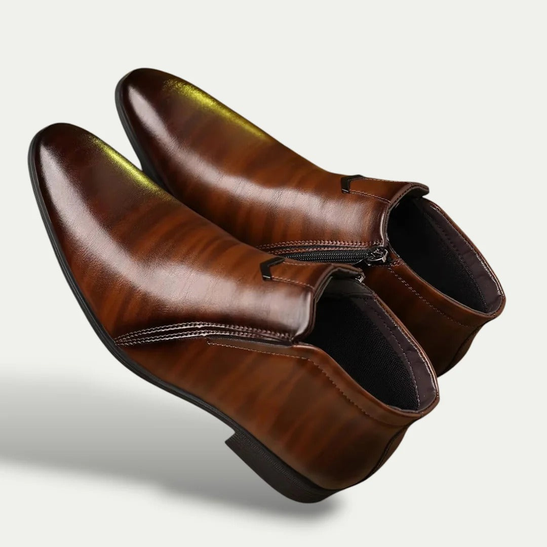 Men's Leather Ankle Boots Vintage Business Dress Shoes