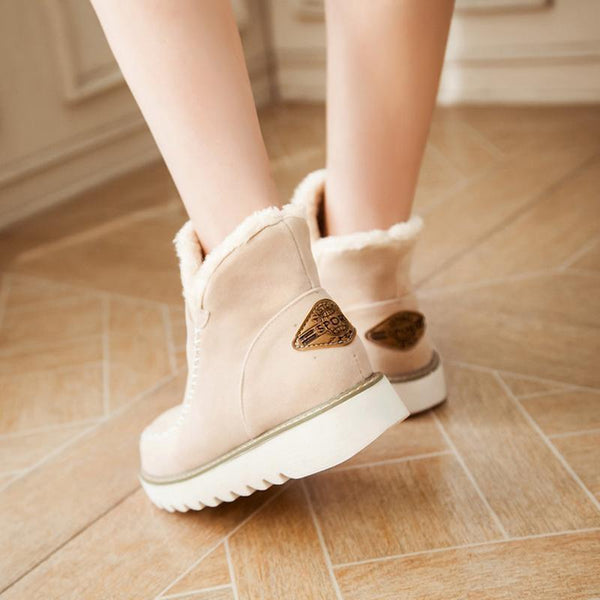 Women's Slip On Ankle Boots Lug Sole Low Style