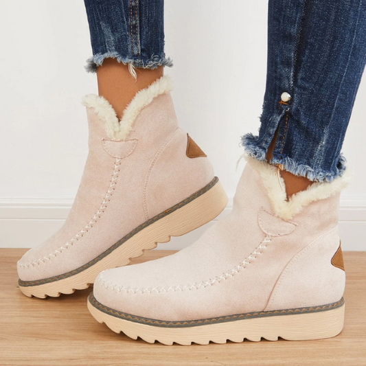 Women's Slip On Ankle Boots Lug Sole Low Style - Fashinoza