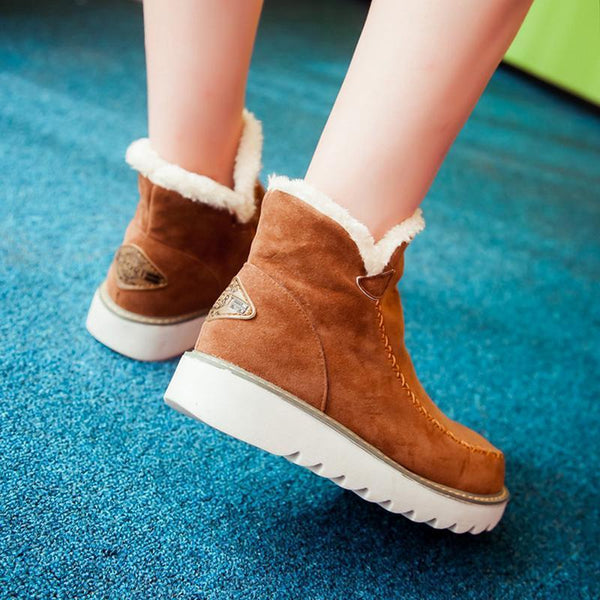 Women's Slip On Ankle Boots Lug Sole Low Style