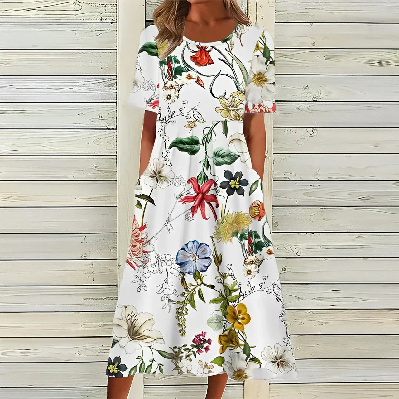 Women's Floral Print Shift Dress - Fashinoza