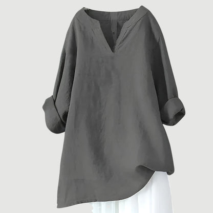 Women's Casual Blouse Rolled Up Sleeves