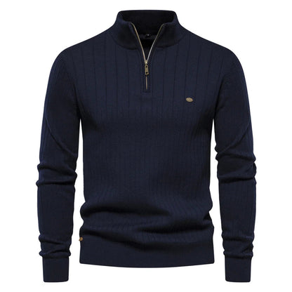 Men's Slim Fit Half-Zip Sweater - Fashinoza