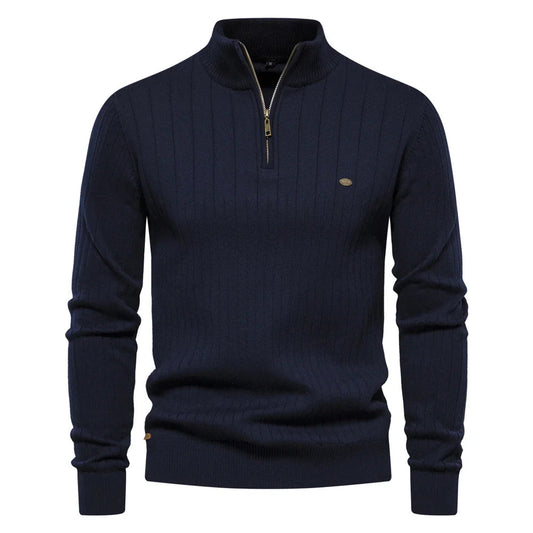 Men's Slim Fit Half-Zip Sweater - Fashinoza