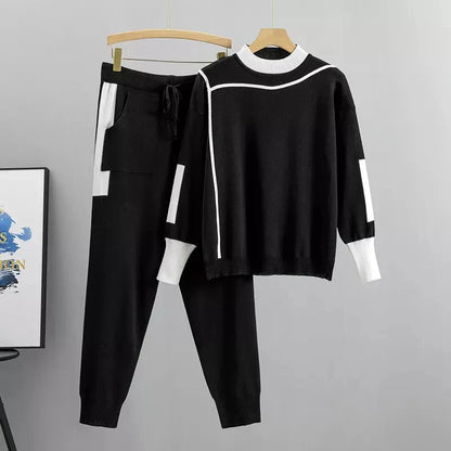 Women's Knit Tracksuit Long Sleeve Jogger Pants