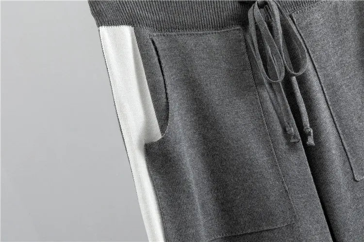Women's Knit Tracksuit Long Sleeve Jogger Pants
