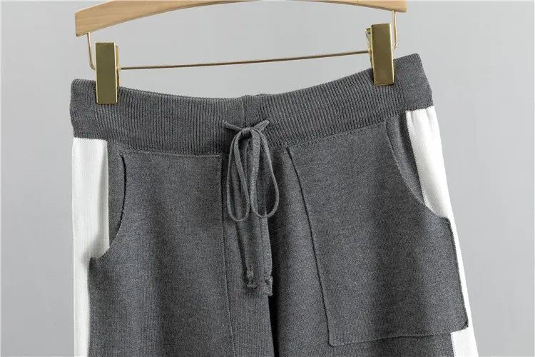 Women's Knit Tracksuit Long Sleeve Jogger Pants