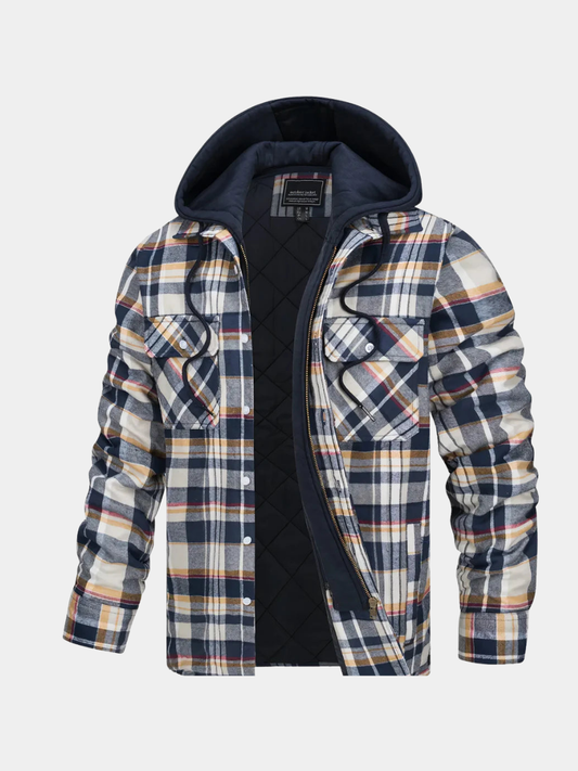 Ivan Men's Plaid Hooded Jacket - Fashinoza