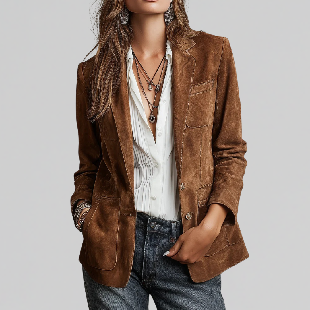 Women's Tailored Blazer Notch Lapel - Fashinoza