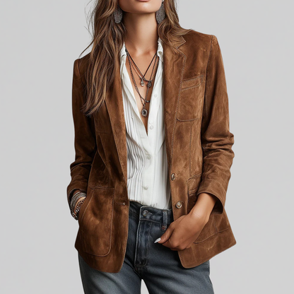Women's Tailored Blazer Notch Lapel - Fashinoza