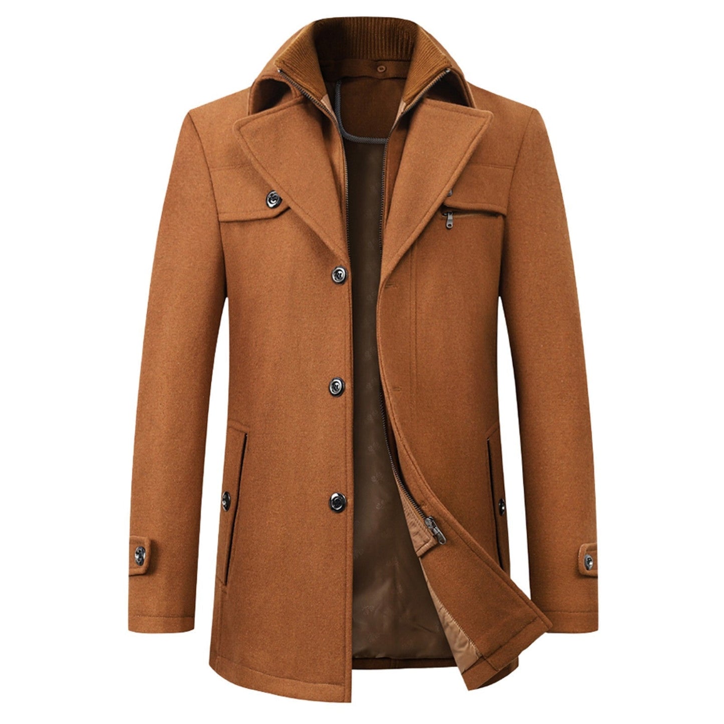Elegant Double Collar Coat - Fashinoza