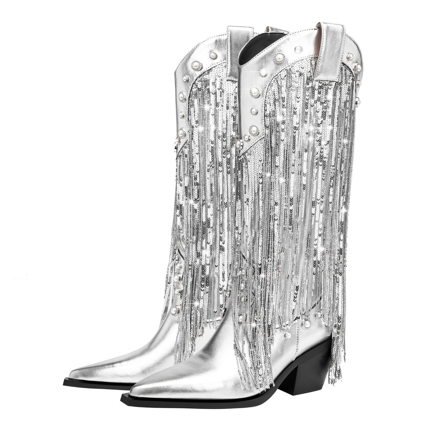 Image of Jade | Women's Knee High Fringe Cowboy Boots