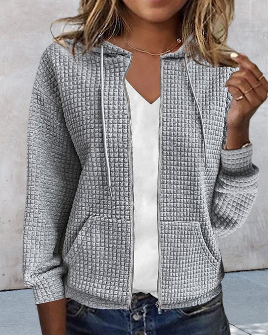 Women's Casual Zip-Up Hoodie - Fashinoza