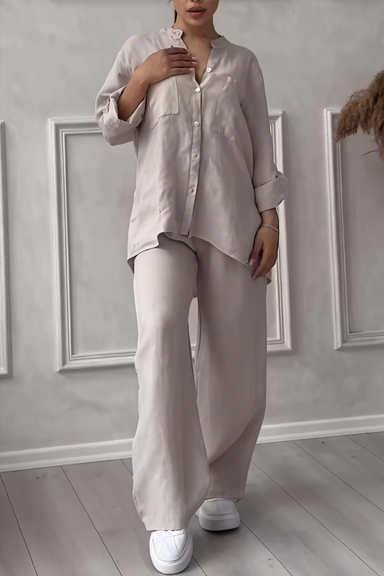 Image of Janet | Women's Button-Up Two-Piece Set