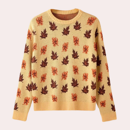Women's Patterned Crewneck Sweater - Fashinoza