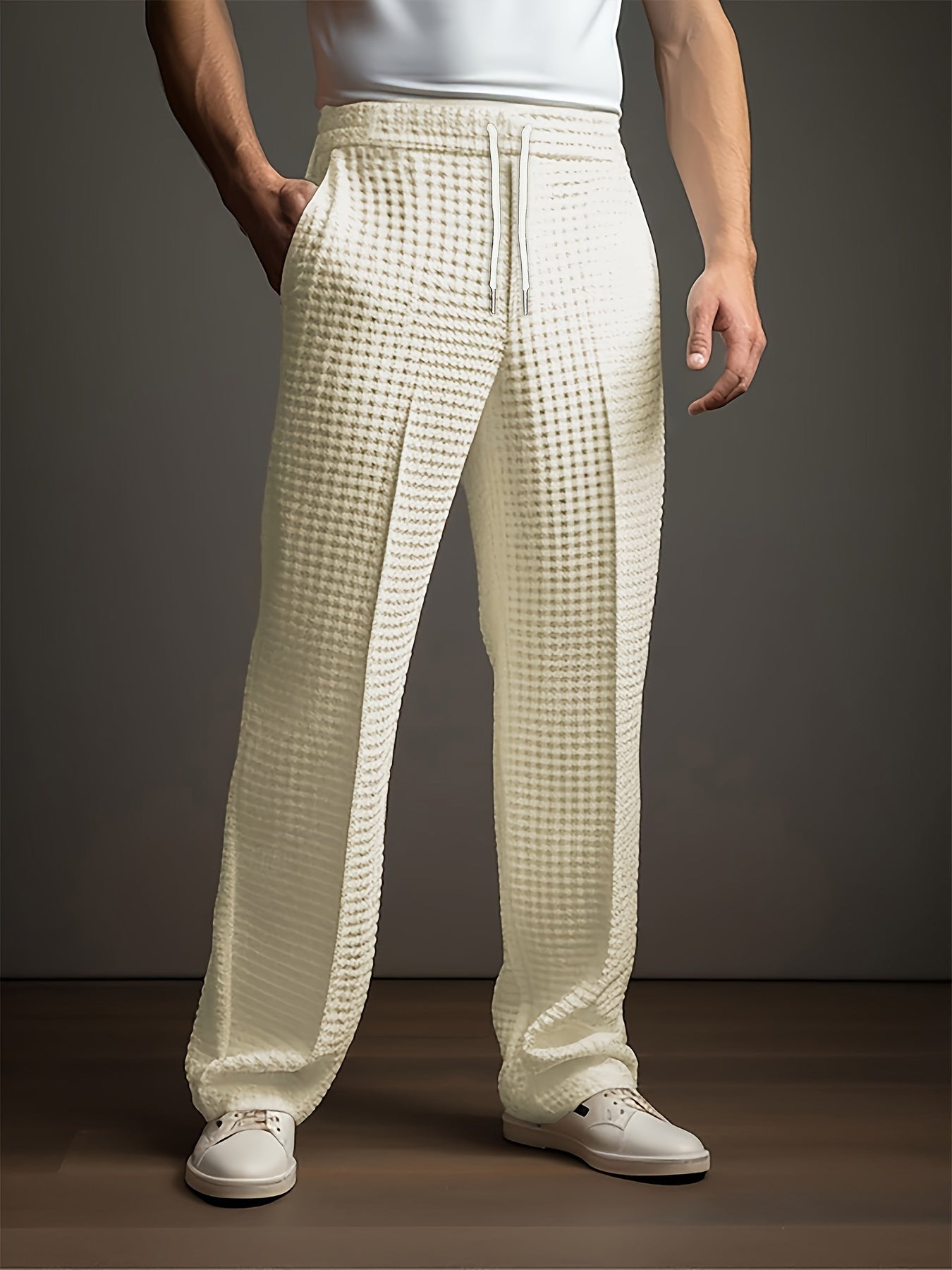 Image of Jason | Men's Wide Leg Drawstring Dress Pants