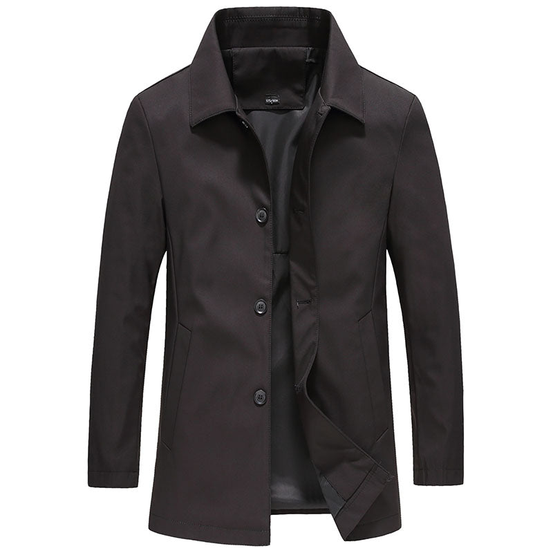 Men's Button Front Car Coat - Fashinoza