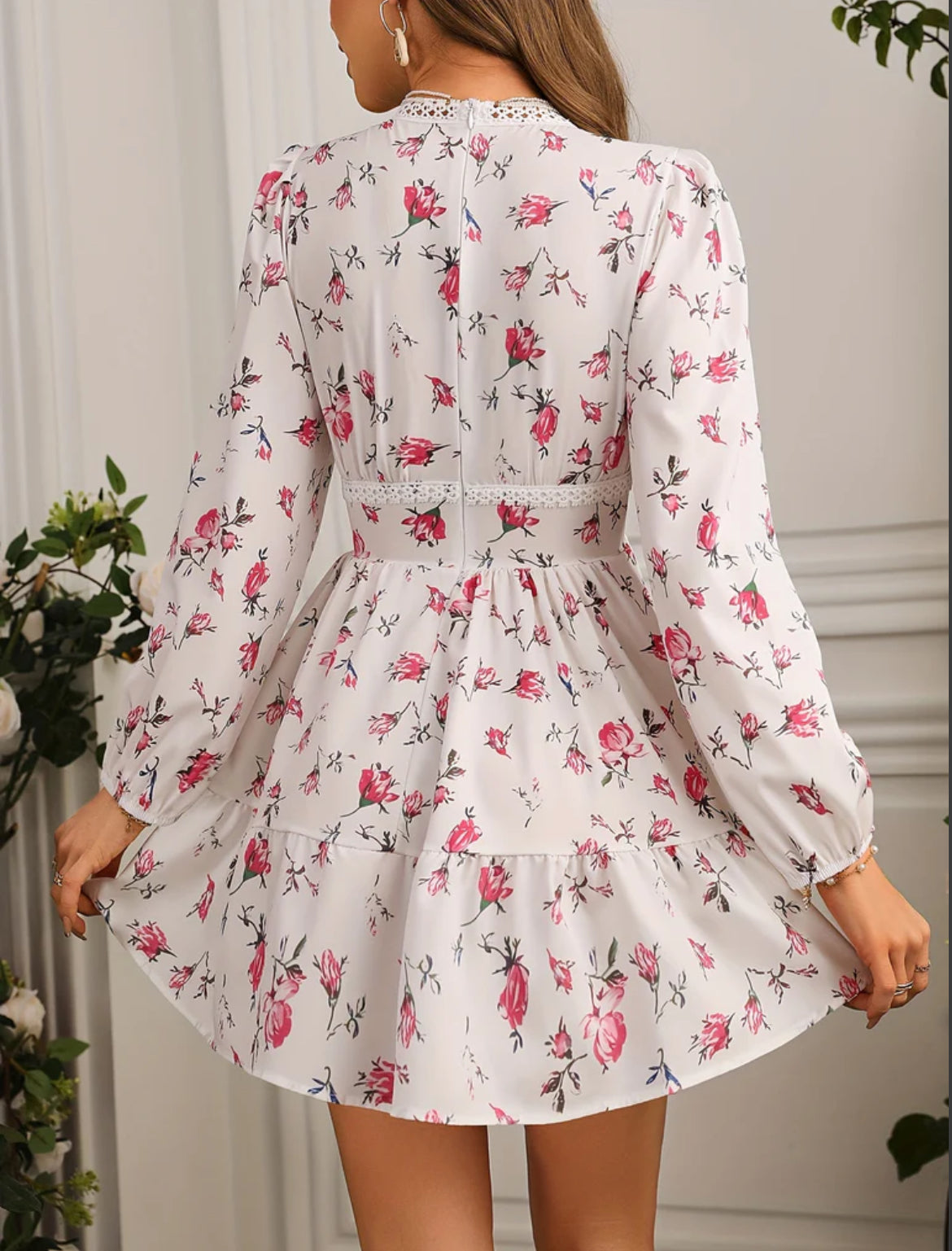 Image of Jennifer | Women's Long Sleeve Floral Mini Dress