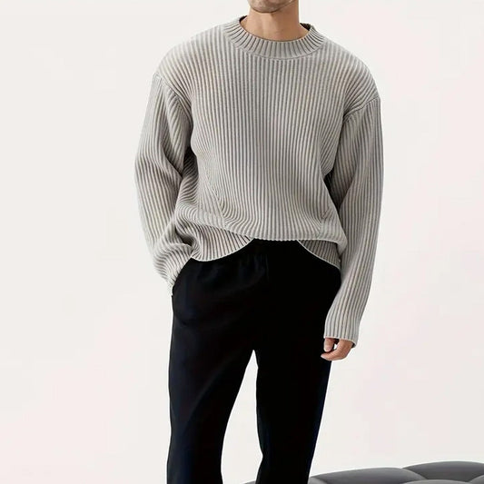 Men's Relaxed Fit Crewneck Sweater - Fashinoza