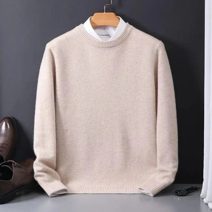 Women's Fine Wool Sweater Relaxed Fit Beige