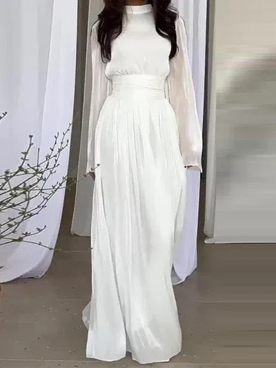 Women's Long Sleeve A-Line Maxi Dress - Fashinoza