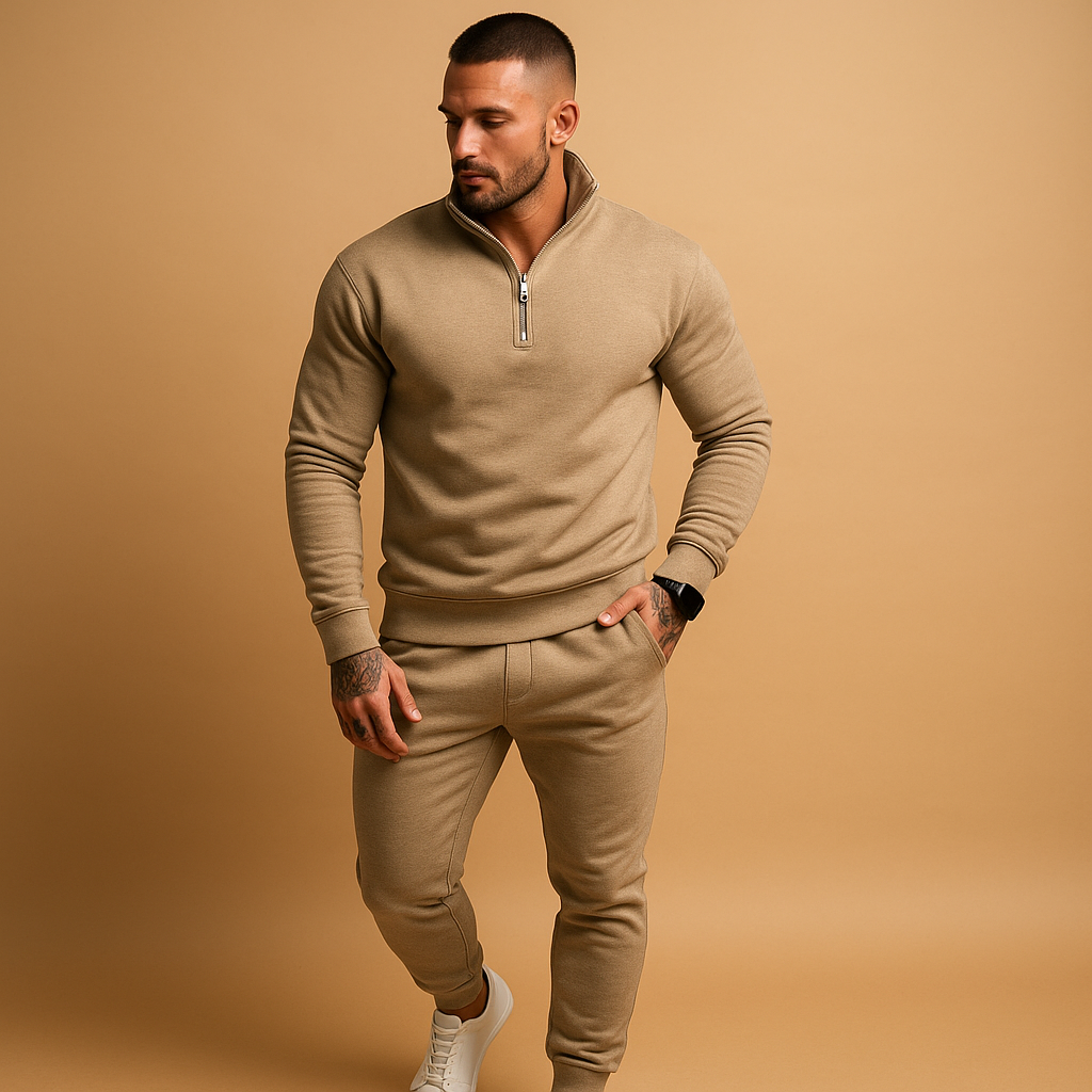 Men's Jogging Suit Half-Zip Sweater Pants - 
Fashinoza