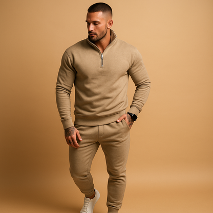 Men's Jogging Suit Half-Zip Sweater Pants - 
Fashinoza